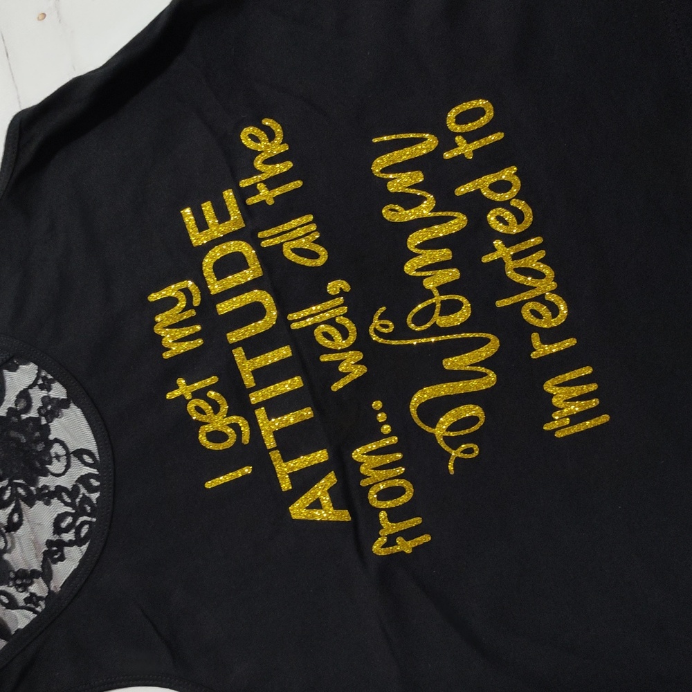 Girls Tank Top Fun Quote Attitude Size 10/12 - Picture 2 of 3